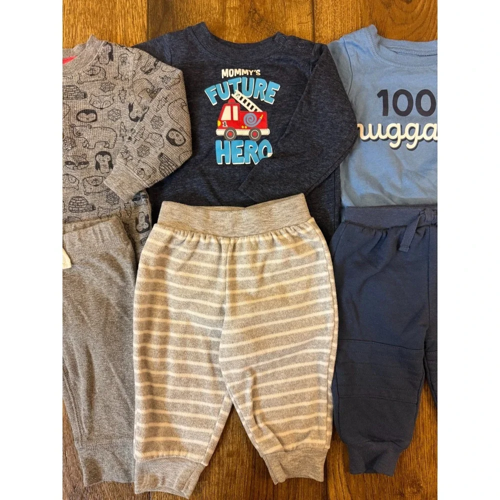 Baby‎ Boy 3/6 Months Outfits Clothes Lot Long Sleeved Shirts Jeans Pants Mommy